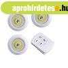 3 darabos vezet�k n�lk�li led l�mpa szett t�vir�ny�t�val