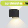 Fekete fali l�mpa, 230V, 12W,646LM,4000K - IP54