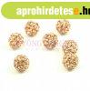 K�ztes strasszos goly� - Peach - 8mm