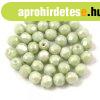 Cseh csiszolt goly� gy�ngy - Chalk White Light Green Luster 