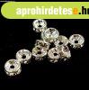 Rondelle ez�st sz�n� - crystal strasszal - 6mm