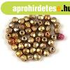 Cseh csiszolt goly� gy�ngy - Metallic Gold Rainbow - 2mm
