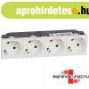 Legrand Program Mosaic 4x2P+F aljzat, s�nezett, rug�s, feh�r