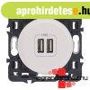 Legrand C�liane kett�s USB-A t�lt�aljzat, be�p�tett t�pegys�