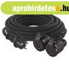 EMOS P0702, Hosszabb�t� 15 m / 2 aljzat / fekete / gumi / 25