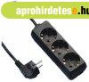 Eloszt� 3-as 1,5m 3x1mm2 vezet�kkel Fekete