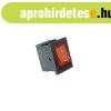 Kapcsol� 12V sz�gletes piros vil�g�t� Fekete