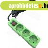 Eloszt� 3-as 1,5m 3x1mm2 vezet�kkel kapcsol�val Z�ld