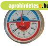 Termomanom�ter elz�r�val, h�ts� csatlakoz�ssal 80mm 4bar