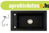 Gr�nit mosogat� Nero Panama + szifon + v�g�deszka (matt feke