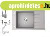 Gr�nit mosogat� NERO Grande + magas�tott csaptelep + dug�kie