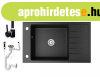 Gr�nit mosogat� NERO Grande + magas�tott csaptelep + dug�kie