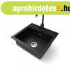 Gr�nit mosogat� NERO Uno + Steel csaptelep (matt fekete)