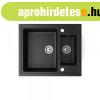 Gr�nit mosogat� NERO Arriva + szifon k�szlet (matt fekete)