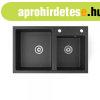 Gr�nit mosogat� NERO Palazzo + szifon (fekete)