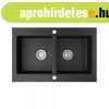 Gr�nit mosogat� NERO Verso + szifon (matt fekete)