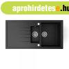 Gr�nit mosogat� - Nero Solarys + szifon (matt fekete)
