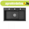 Grnit mosogat NERO Boss + szifon dugkiemelvel (fekete)