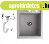 Gr�nit Mosogat� NERO Parma + szifon dug�kiemel�vel (Sz�rke)