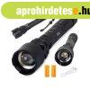 Ers taktikai LED zseblmpa XHP50 zoom USB csatlakozssal.