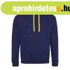 Just Hoods Uniszex kapucnis pul�ver kontrasztos sz�n� kapucn