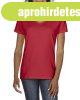 R�vid ujj� V-nyak� n�i p�l�, Gildan GIL4100V, Red-S