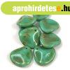 Rose petal gy�ngy - Turquoise Green Travertine - 14x13mm