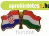 Kit�z�, p�ros z�szl� Horv�t-Magyar jelv�ny 40x25 mm