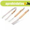 Grillez� eszk�z szett - 3 db-os - fa ny�llel (56304)