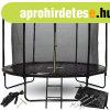 SkyFlyer 304 cm-es profi bels� h�l�s trambulin fekete sz�nbe