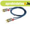 Audi� k�bel, 2 RCA f�m dug�-2 RCA f�m dug�, 1 m