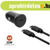 FIXED USB-C 12/24V-os auts tlt, 20W, PD3.0, 1 m USB-C kb