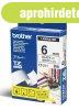 Brother TZE-211 lamin�lt P-touch szalag (6mm) Black on White
