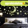 52 db-os, s�t�tben vil�g�t� csillag falmatrica