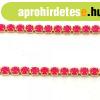 Strasszl�nc - arany sz�n� - Magenta - 2mm