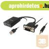 Equip talakt - 119038 (VGA to HDMI with Audio, fekete)