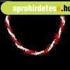 3 soros tenysztettgyngy korall nyakk
