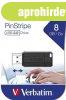 Pendrive, 8GB, USB 2.0, 10/4MB/sec, VERBATIM "PinStripe