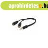 Audio eloszt� k�bel, 13 cm, 2 bemenet/1 kimenet, EQUIP