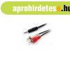 Audio k�bel, 3,5 mm jack-2xRCA, 2,5 m, EQUIP