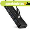 AXAGON HUE-C1C USB-C 5GBPS TRAVEL HUB Black