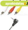 Vide�k�bel, 4 p�lus� 3.5 mm Jack dug� - 3 x RCA dug�, sztere