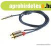 USE A 49-1M Audi� k�bel, 3,5mm sztere� f�m Jack dug� - 2 x R