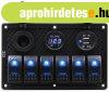 Kapcsoltbla 6 egysg USB szivargy. feszmr DAW
