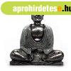 Buddha Figura Feh�r Sz�rke - K�zepes