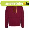 Just Hoods Uniszex kapucnis pul�ver kontrasztos sz�n� kapucn