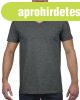 V-nyak� r�vid ujj� pamut p�l�, Gildan GI64V00, Dark Heather-