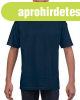 R�vid ujj� Softstyle gyerekp�l�, Gildan GIB64000, Navy-M