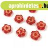 Cseh pr�selt vir�g gy�ngy - Sunset Flower - Opal Red Gold - 