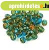 Cseh csiszolt goly� gy�ngy - Topaz Capri Blend - 4mm